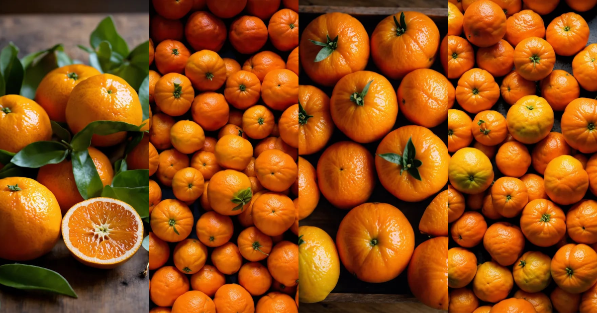 Lexica The desired image should prominently feature a vast number of satsumas. These small