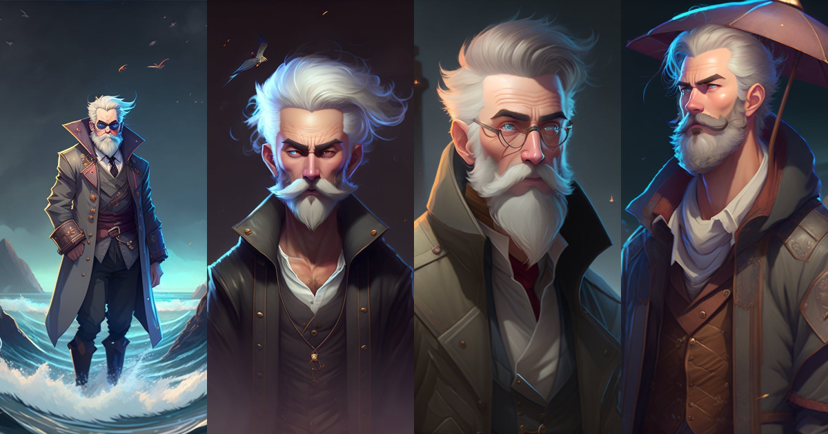 Lexica - A haggard man, graying hair hangs in greasy waves over sunken ...
