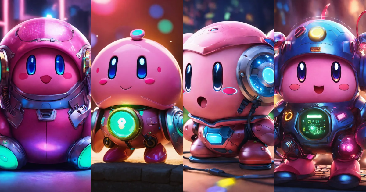 Lexica - A real photo of Cute Cyber Kirby