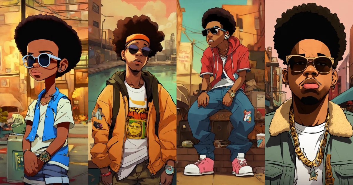 Lexica - Hip hop art style Patrick Star boondocks