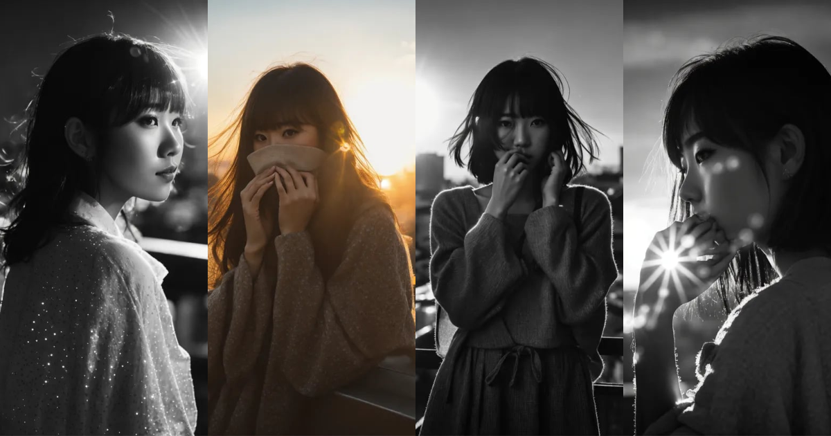 Lexica - A filmlike Photograph of a Japanese idol girl posing on a ...