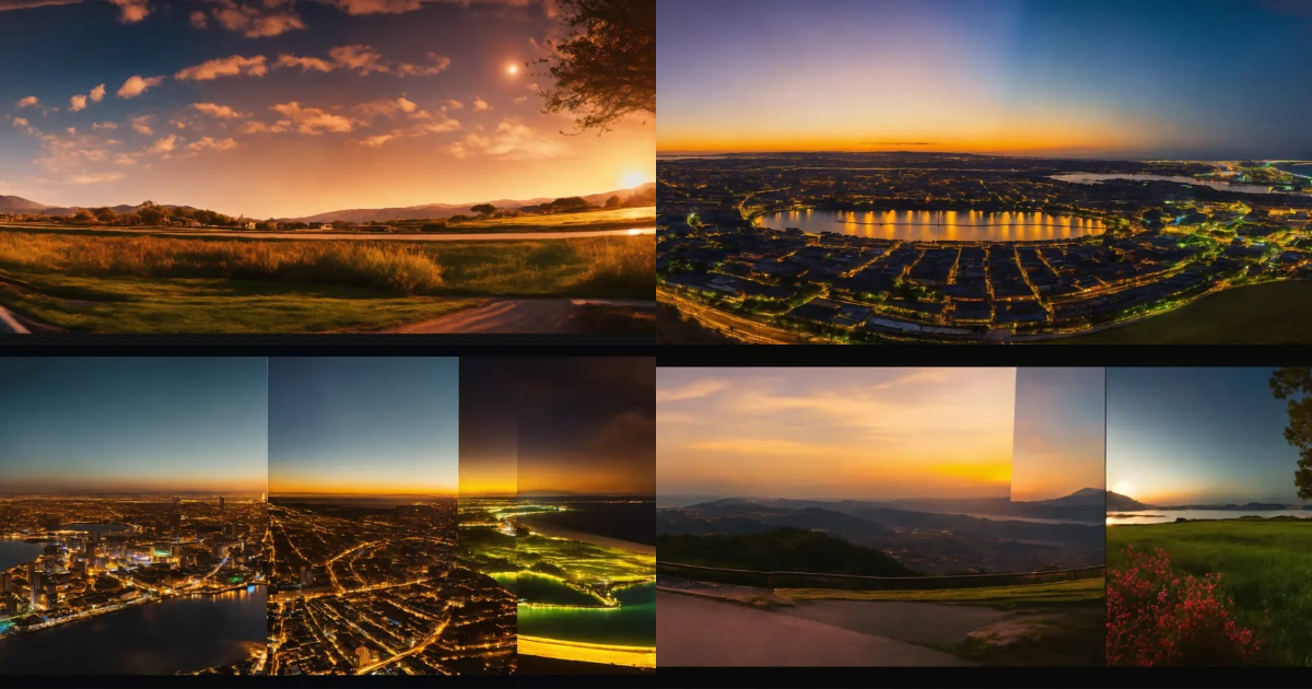 Lexica - Split the screen in two portions. one showing the world in ...