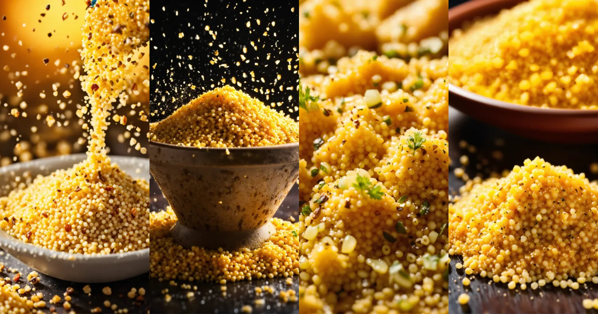 Lexica Couscous. With spectacular splashes of couscous seed. Creative
