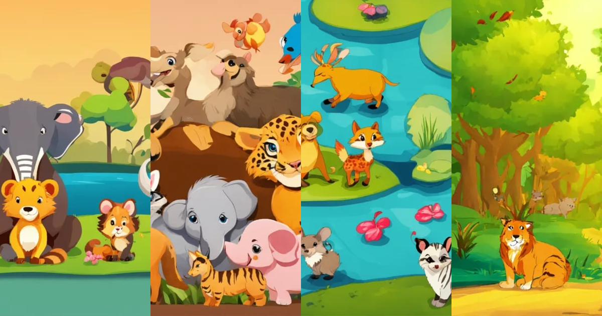 Lexica - Cartoon Animal Background