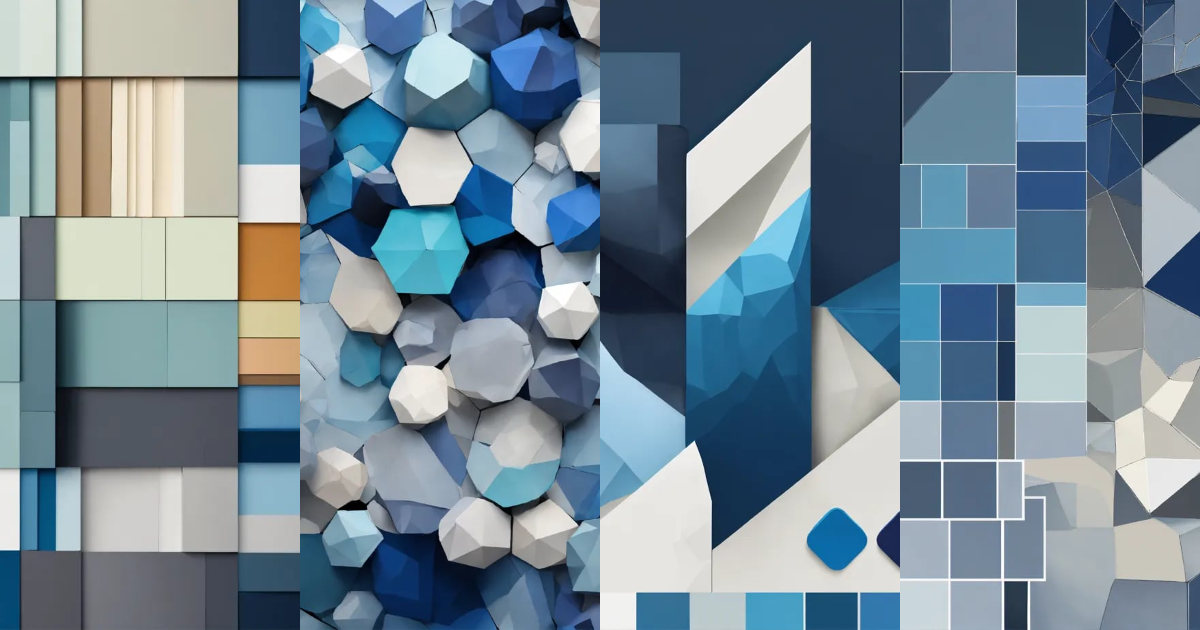 Lexica - Cold color palette, Distinct polygons, Small white gaps, blue ...