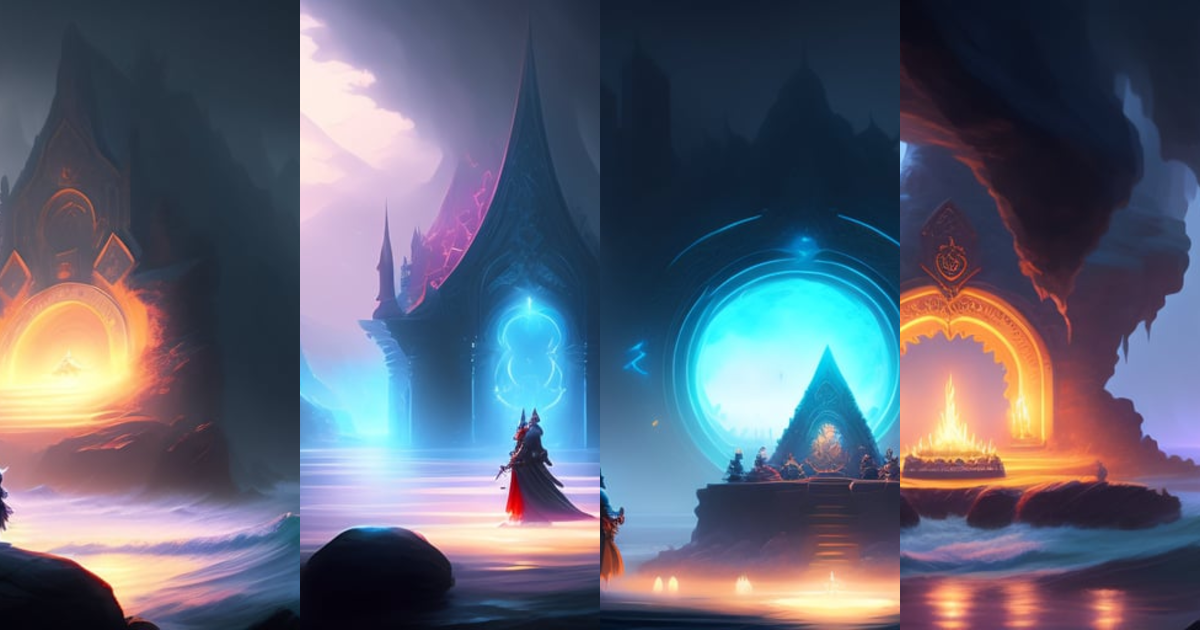 Lexica - Establishing shot of an epic demonic summoning ritual ...