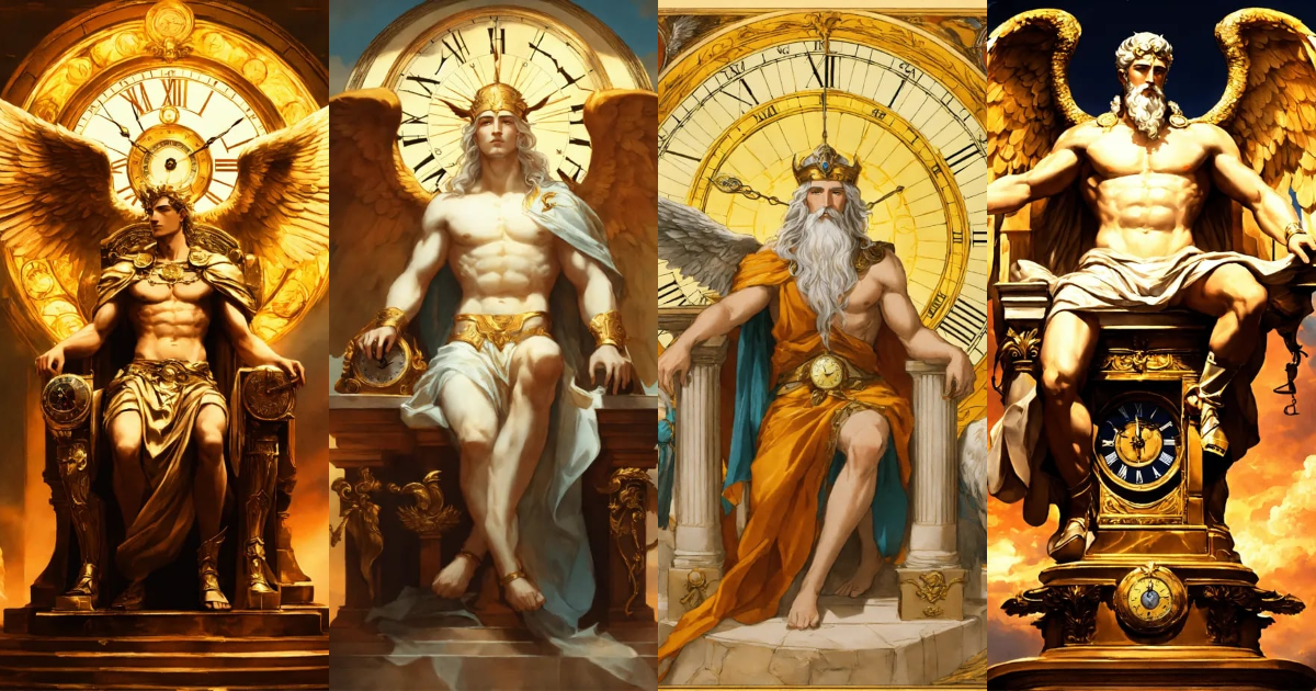Lexica - Hermes the winged god bows and honors in front Cronos the very ...