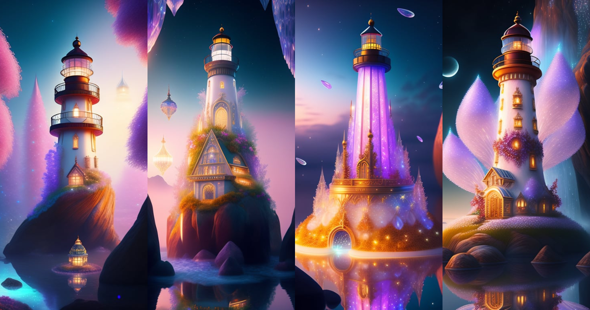 Lexica - Lighthouse full of crystal, detailed digital illustration of a ...