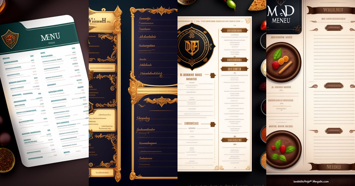Lexica - A dnd menu on a sheet with embelishments for w webpage