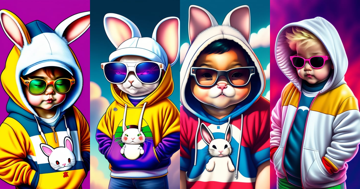 Lexica - Full-bodied portrait, Cute and adorable cartoon white rabbit ...