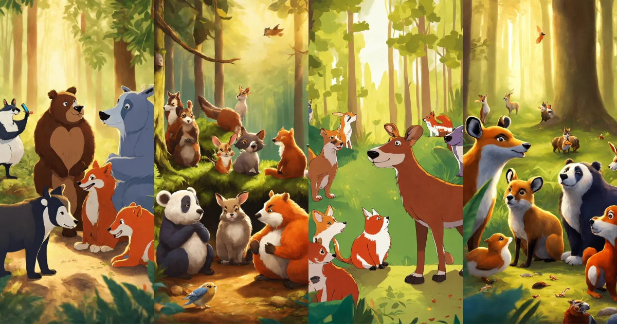 Lexica - The Talking Animals In a forest clearing, a group of animals ...
