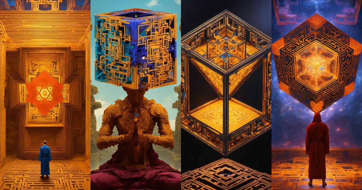 Lexica - Taoist monk tesseract body fractal three point perspective ...