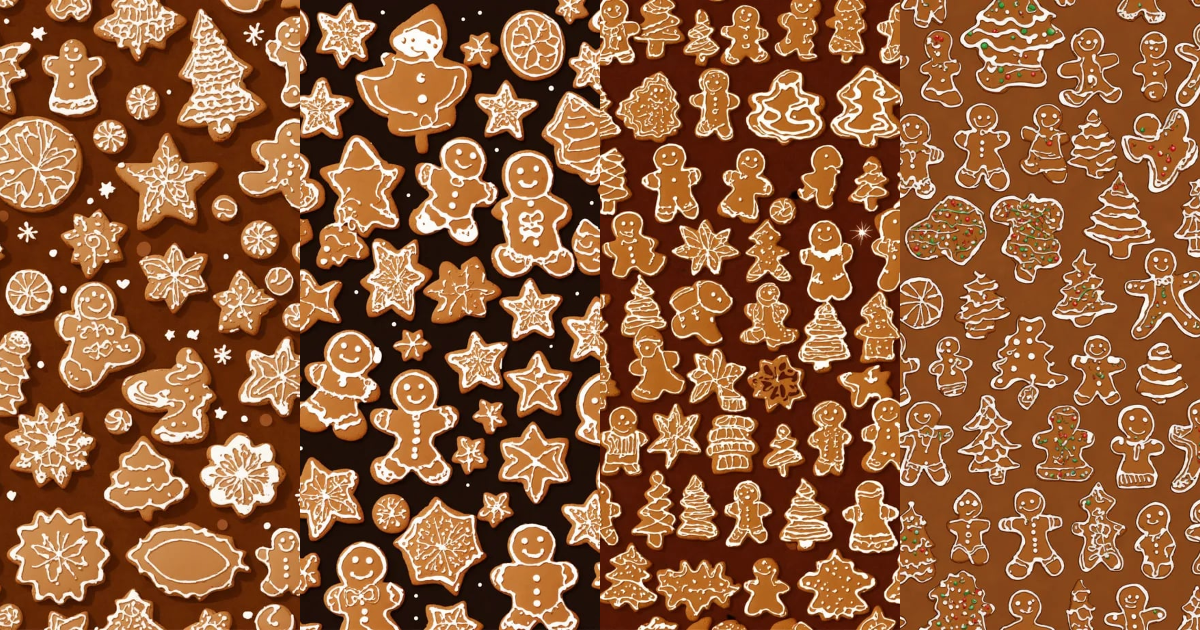 Lexica - Gingerbread cookies pattern, vector