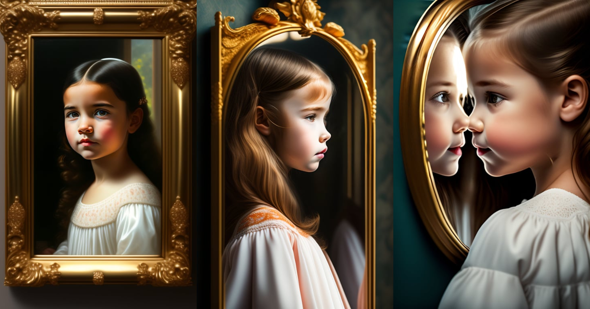 Lexica - Portrait of a girl at the mirror