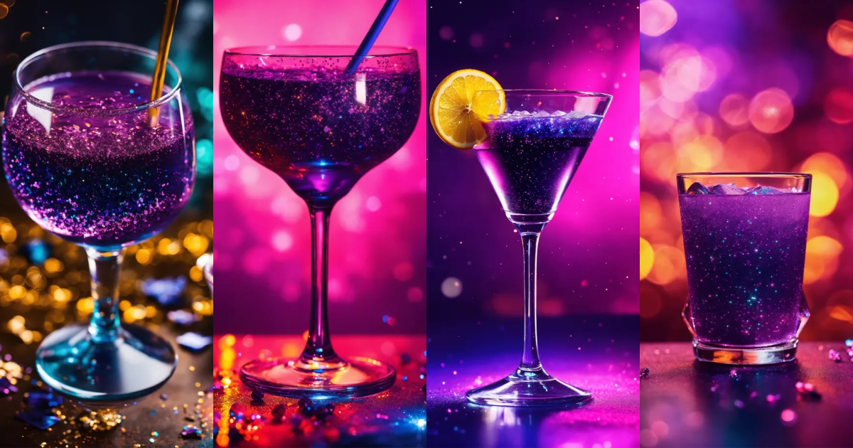 Lexica - Minimalistic photo realistic magical vibrant glitter purple ...