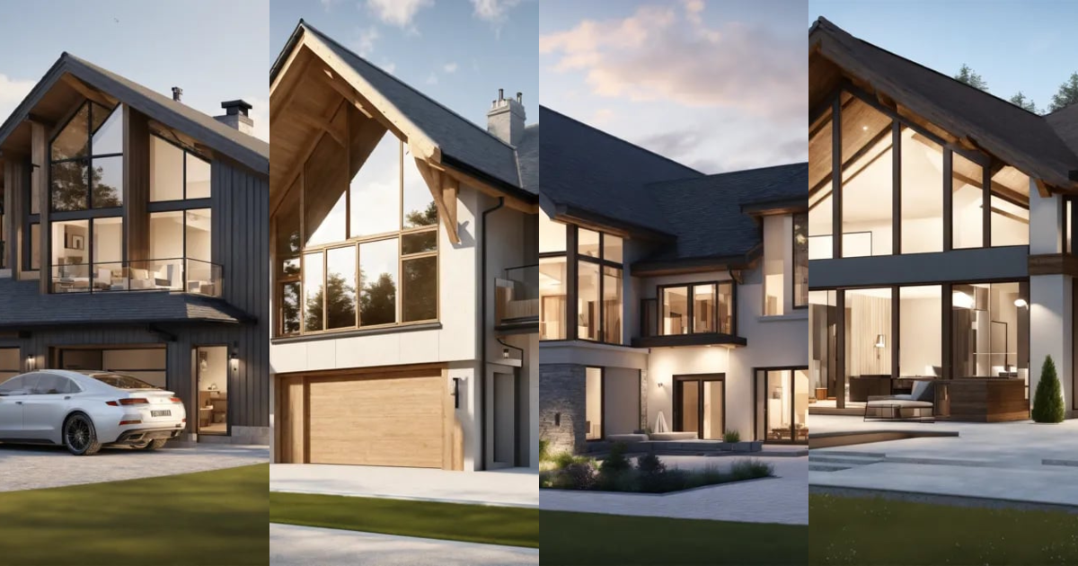Lexica - Gable roof, luxury modern home, limestone, attached garage ...