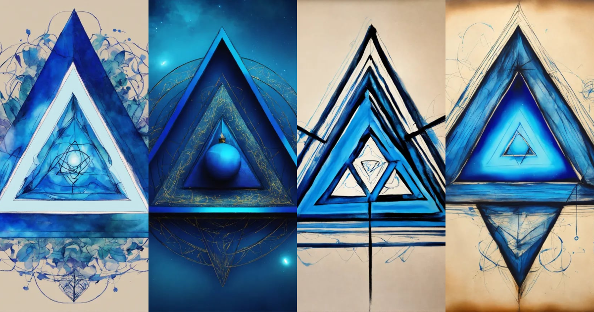 Lexica - Perfect drawing of a magical tryangle blue symbol with few ...