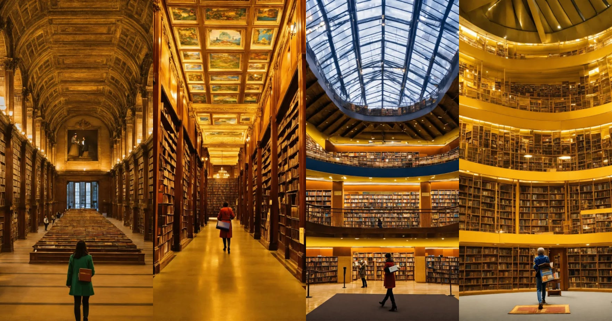 Lexica - A librarian looking for a book inside the biggest library of ...