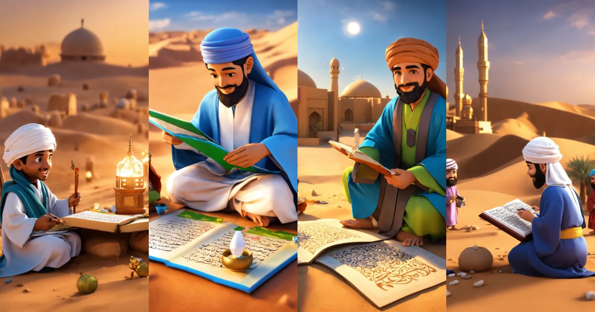 Lexica 3D mascot of the childhood Islamic hero, Zaid bin Thabit, a