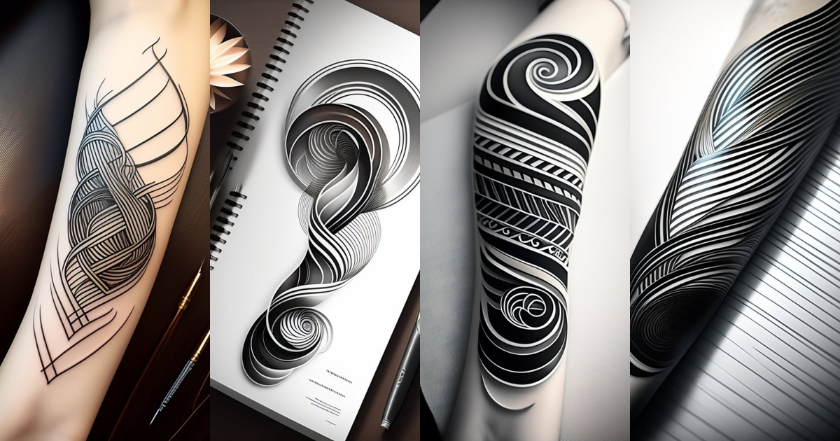 Lexica - Create a sketch of a minimal tattoo with art of lines. The ...