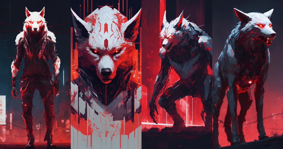 Lexica - Dark Illustration of a skinwalker, style of glitch art ...