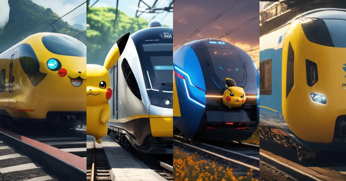 Lexica - Train of the future running, Like Pikachu., high quality ...