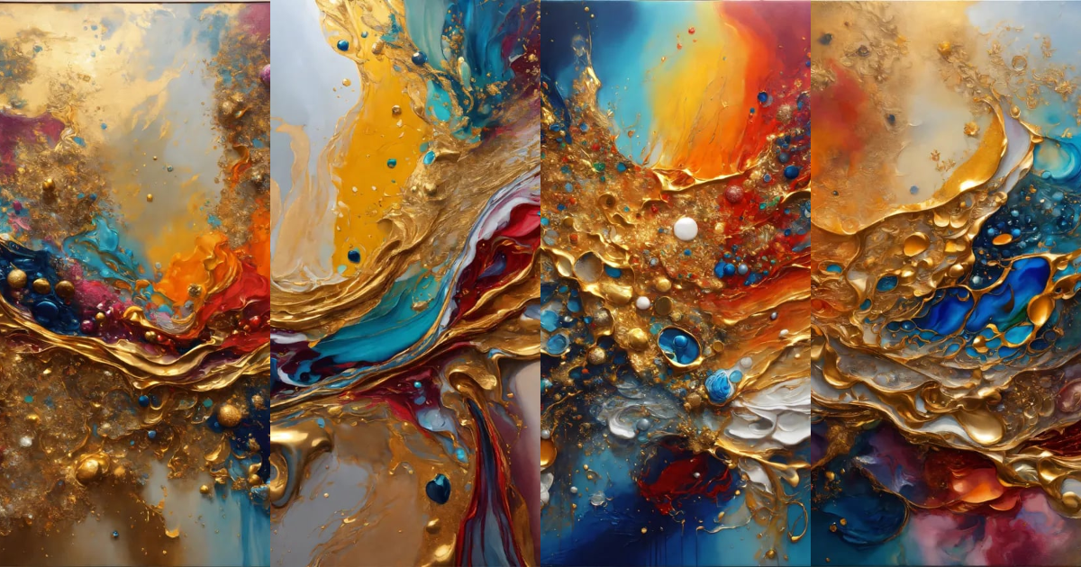 Lexica - Colorful abstract painting oil and water complex complicated ...