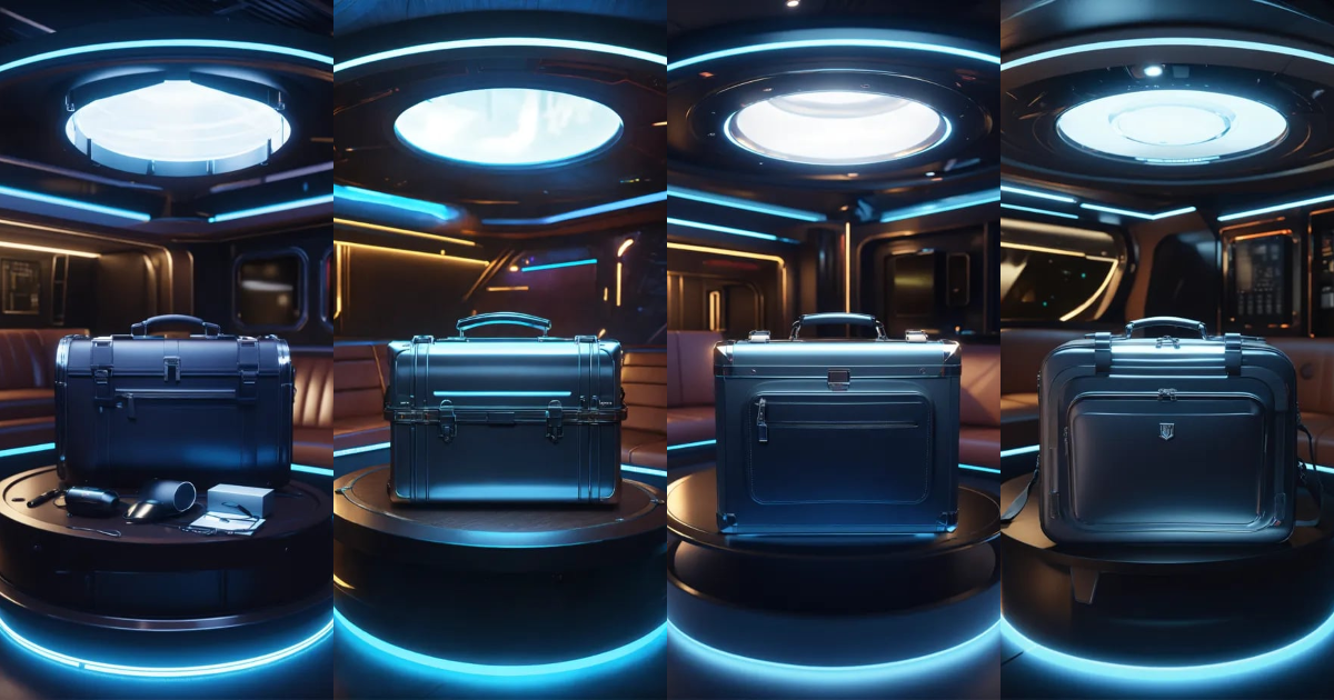 Lexica - VIew of a empty hi tech titanium security briefcase open on a ...