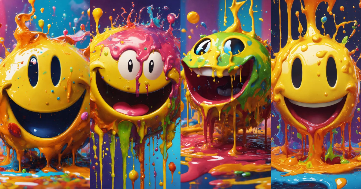 Lexica - Splash art, a quirky liquid portrait of a smiley, splash style ...