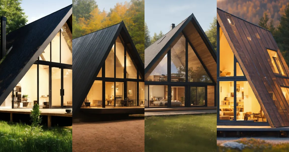 Lexica - Small a frame house moder touch, in woods