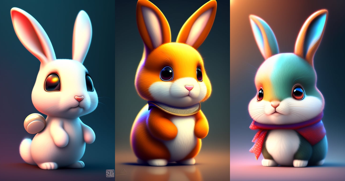 Lexica - Cute and adorable cartoon rabbit baby, fantasy, dreamlike ...