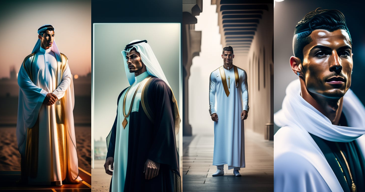 Lexica - Portrait of Cristiano Ronaldo as a a Saudi Arabian prince