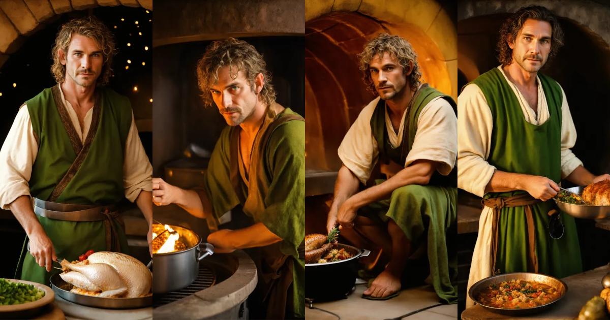 Lexica - A photographic full body image of a thin and wiry male hobbit ...