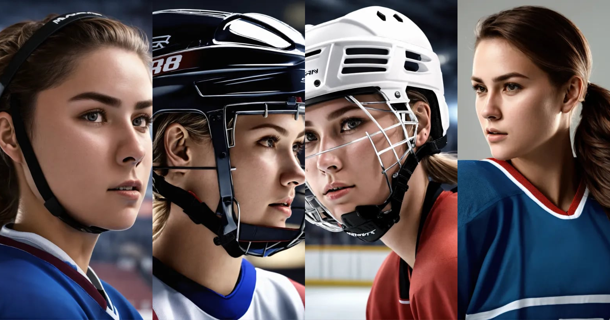 Lexica Female hockey player face profile, no helmet. Realistic, 4k