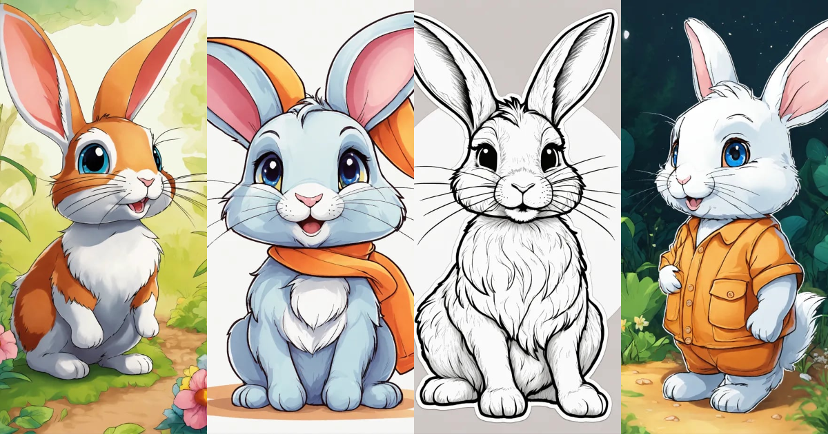 Lexica - Generate a cute little rabbit, super eye-catching illustration ...