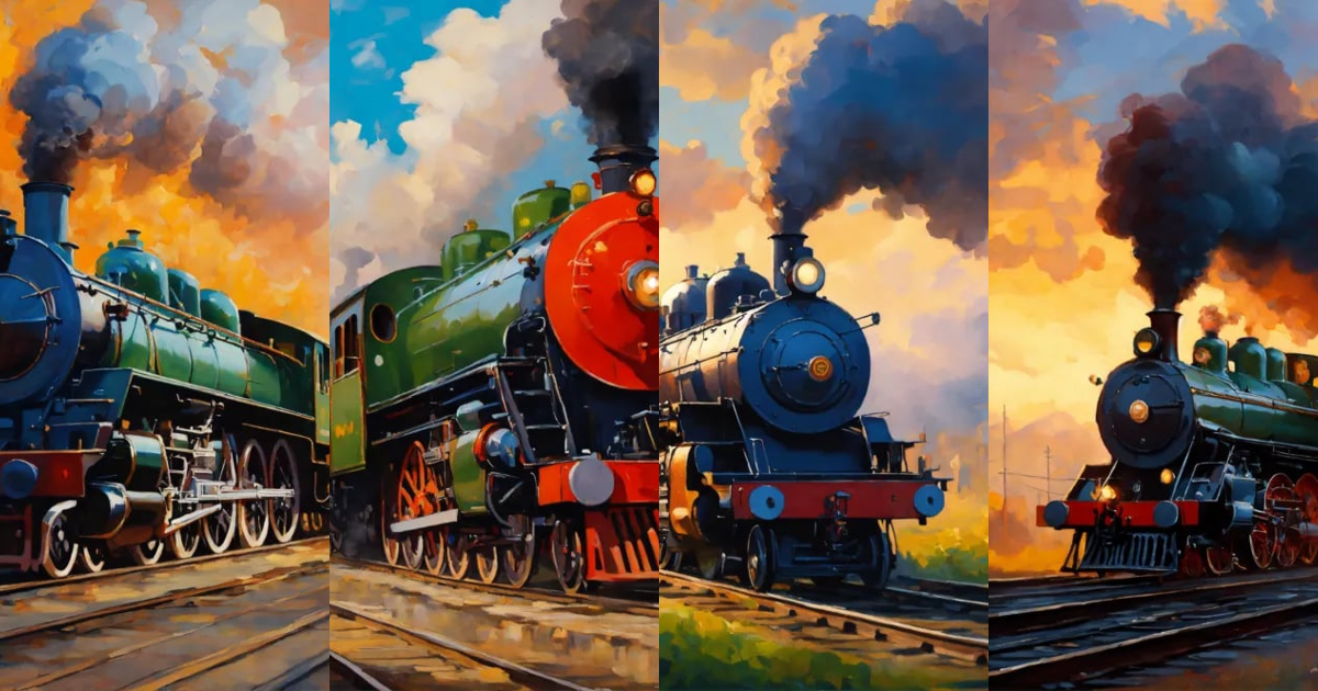 Lexica - Create a painting of an steam locomotive with tender big boy ...
