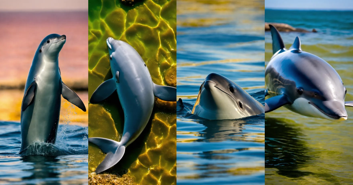 Lexica - A real tiny gray porpoise, endangered species, cetacean or ...