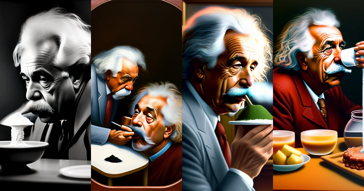 Lexica - Portrait of einstein snorting cocain