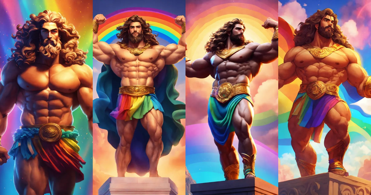 Lexica - A very large muscular Greek god with a wavy Hair , with a ...