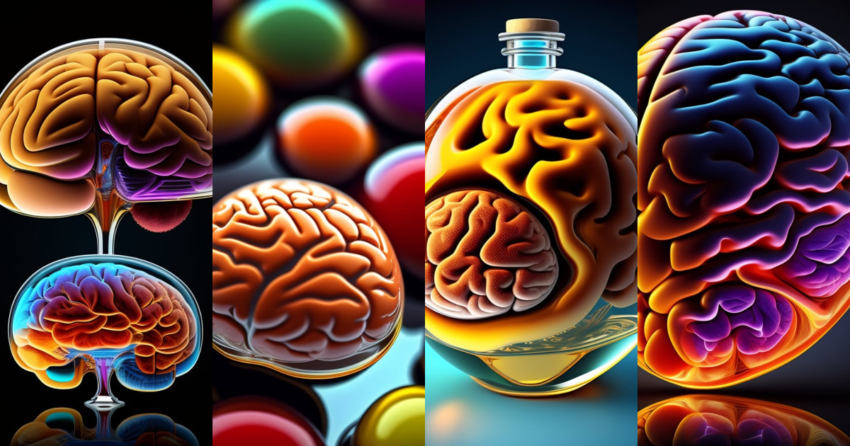 Lexica - Human brain anatomy in smooth 4K quality in a bottle