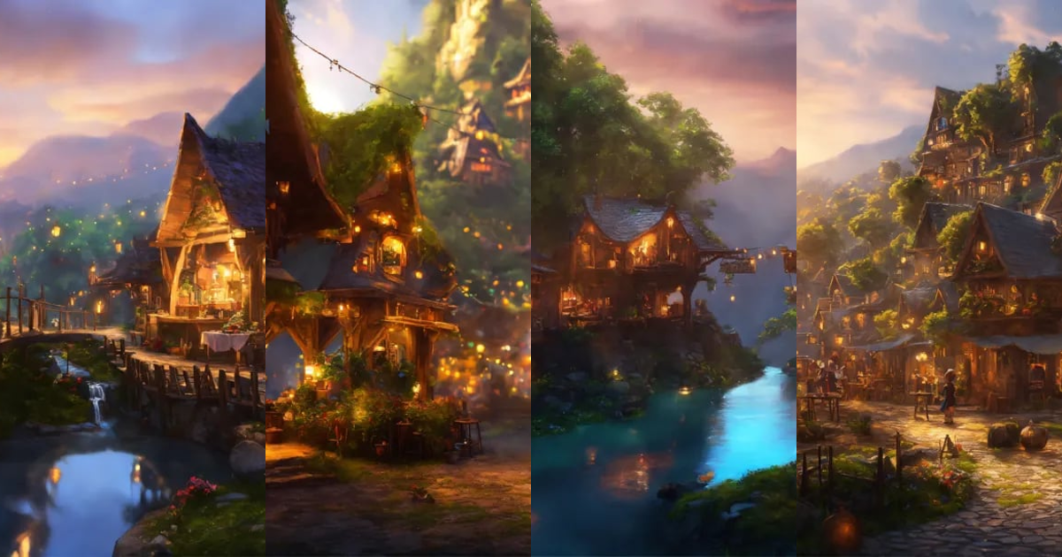 Lexica - Epic shot of ultra detailed and cozy elves city in the forest ...