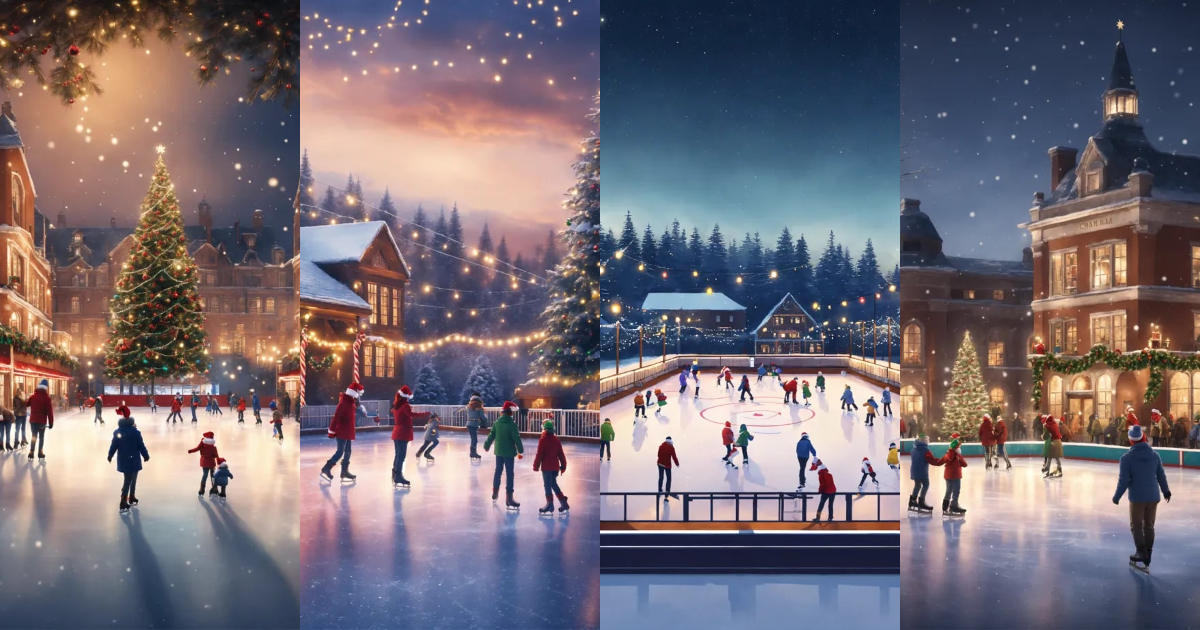 Lexica - Ice rink at christmas,realistic