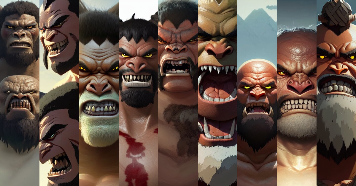 Lexica - Orc barbarian male, finely detailed perfect face, exquisite ...