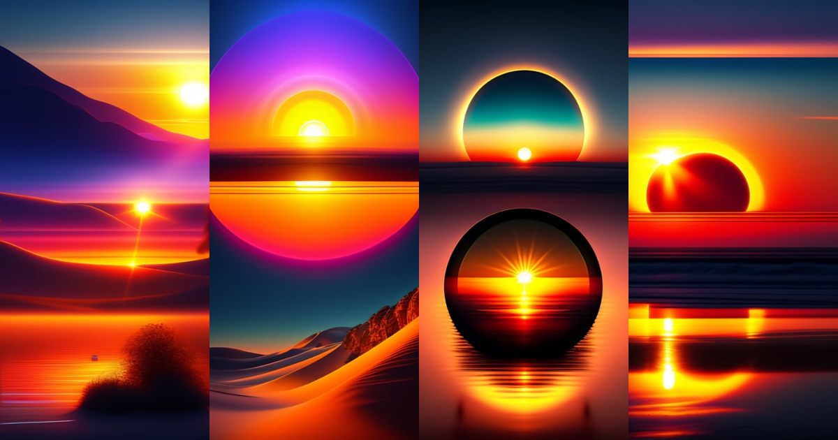 Lexica - Sun rising in digital art