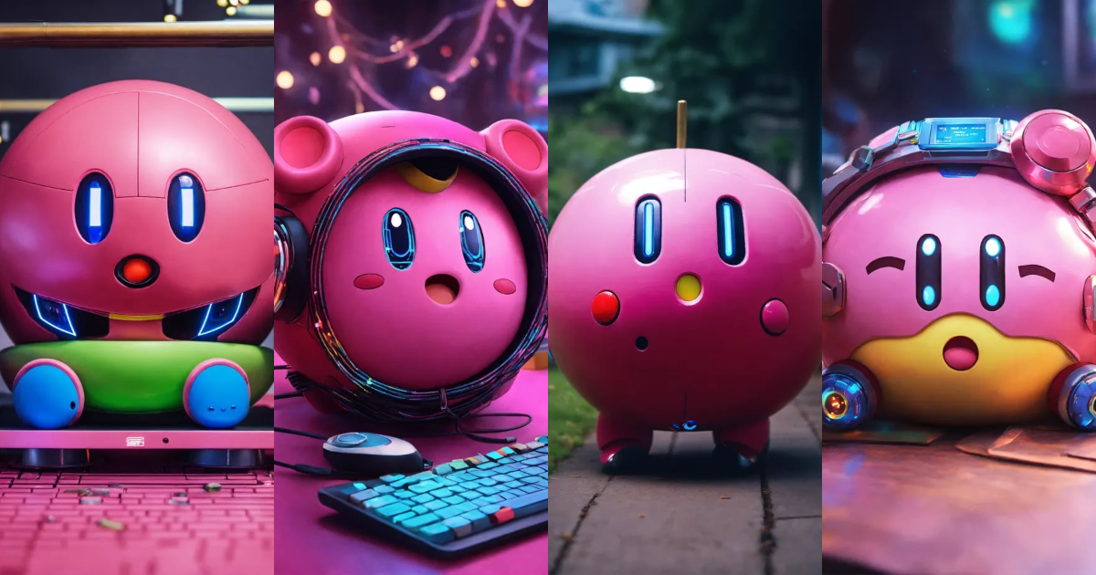 Lexica - A real photo of Cute Cyber Kirby