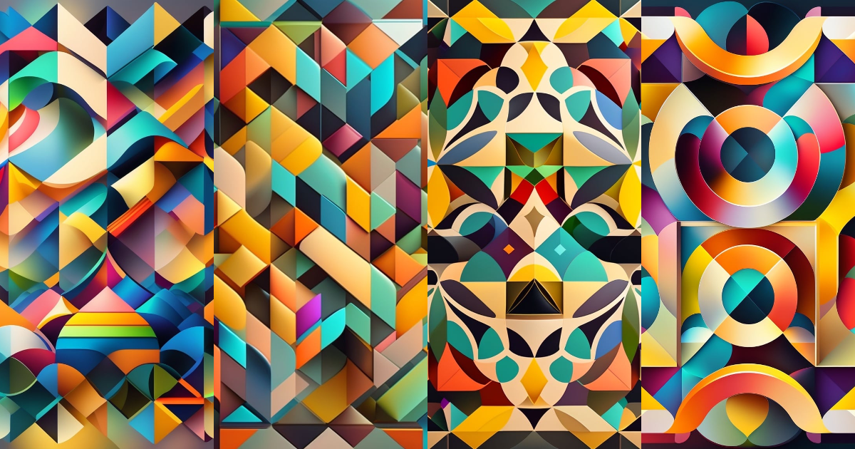 Lexica - A composition of intersecting geometric shapes in harmonious ...