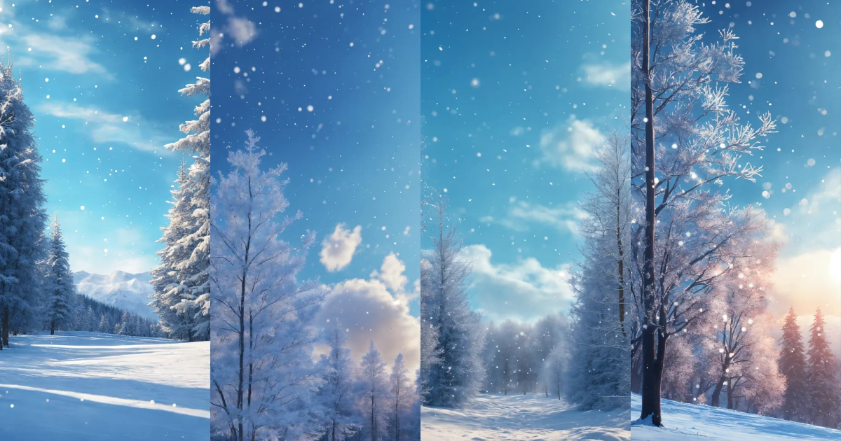 Lexica - A winter background of a blue sky with snowflakes, without ...