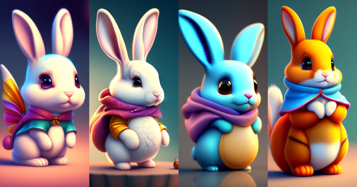 Lexica - Cute and adorable cartoon rabbit baby, fantasy, dreamlike ...