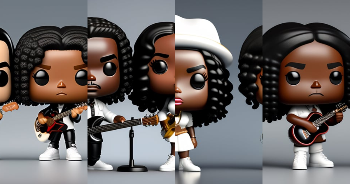Lexica - 3D render of a male and female Funko Pop. The man is white, he ...