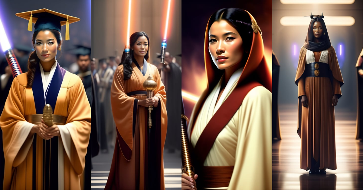 Lexica - A female jedi at her graduation was a sight to behold. Dressed ...